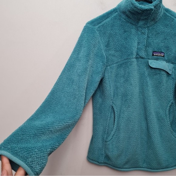 Patagonia Re-tool Snap-T Fleece Pullover Teal Green Women's Size S - Picture 7 of 16